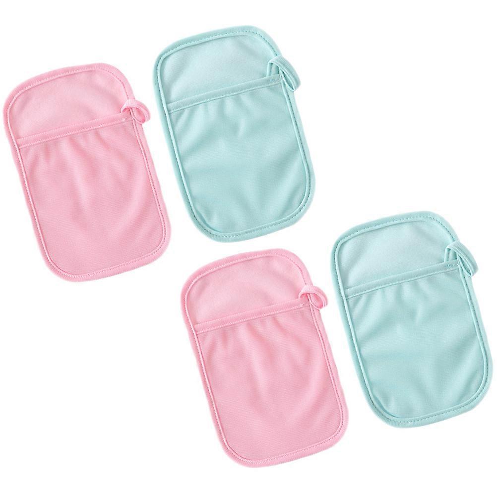 4 Assorted Bath Mitts Infant Shower Washcloth Comfortable Polyester Scrubbing Gloves