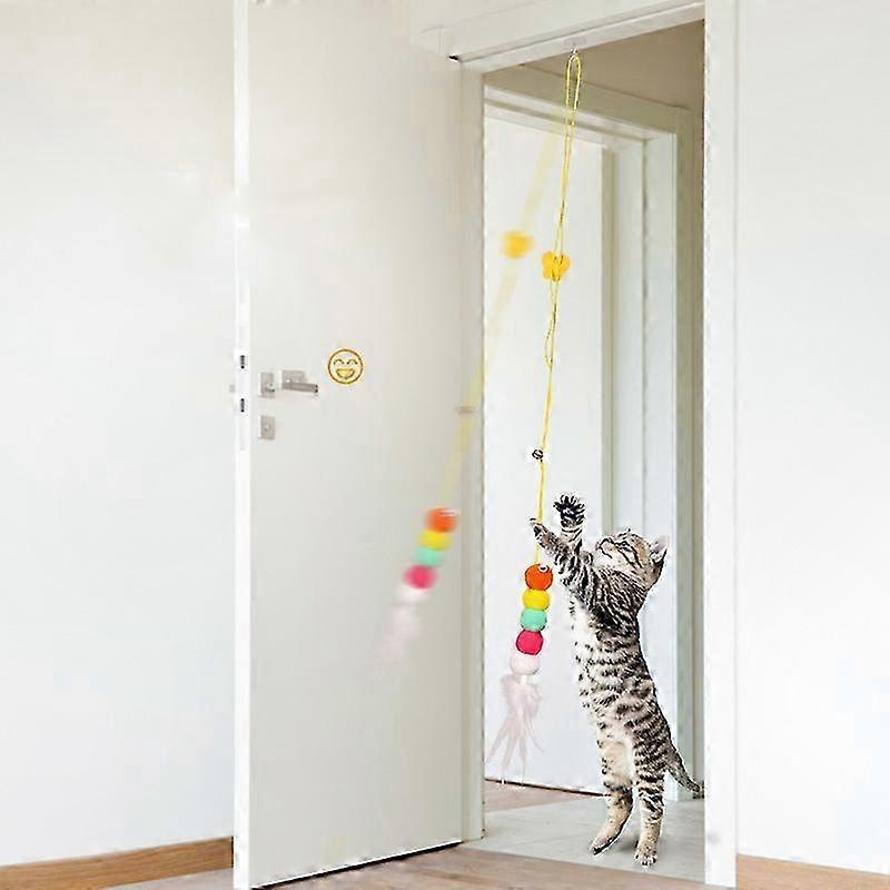 Interactive Cat Teaser Stick with Dragonfly Feather and Bell for Kitten Playful Fun