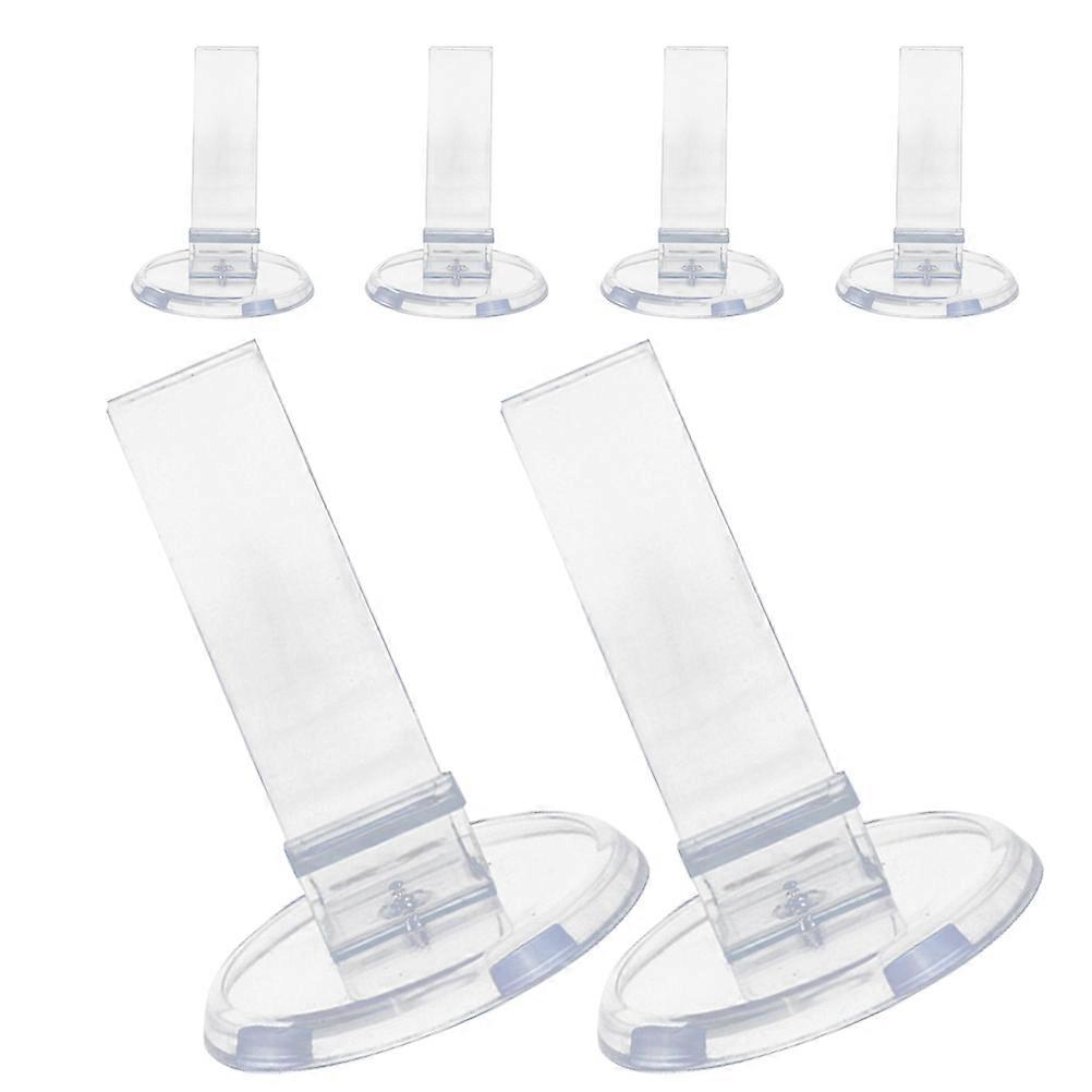 6pcs Transparent Acrylic Shoe Display Rack with Slip Resistant Round Base – Stylish Shoe Organizer Stands for Home, Retail, and Store Exhibitions