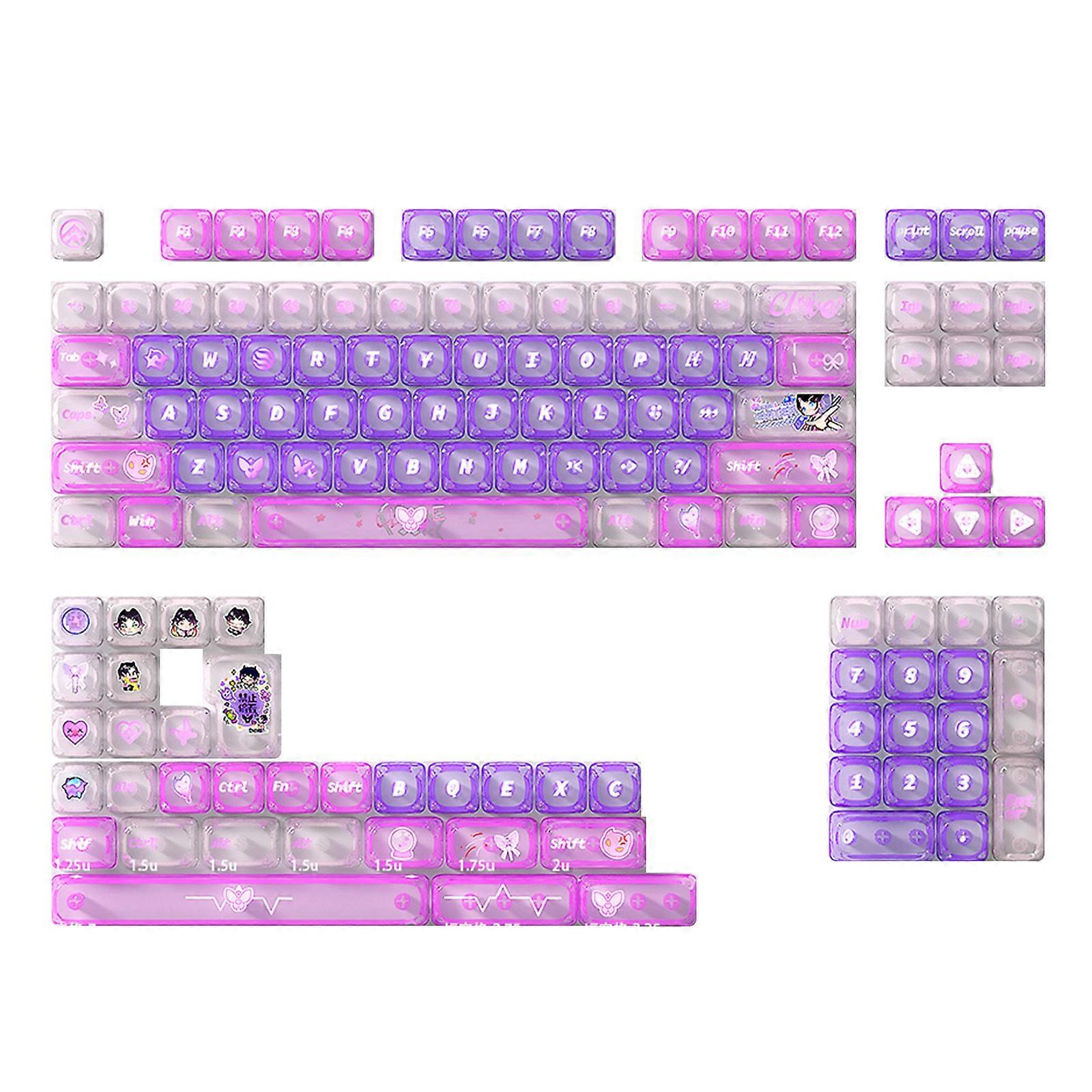 Wear Resistant Shine Through Keyboards Keycaps Enhances Typing Responsiveness Color Backlighting Optimization 135pcs Multicolor