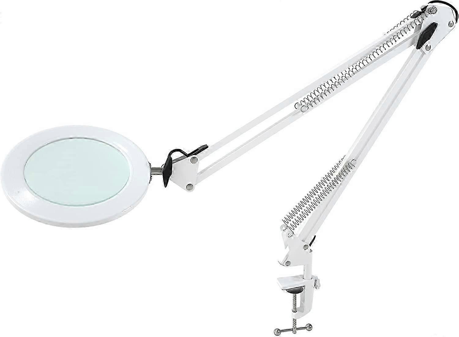Magnifying Lamp/Work Lamp/with Real Glass 105 mm 5 diopters/Three-Color Lighting with Variable Intensity/750 LM by 72 LEDs/Working Radius 90 cm/USB Co