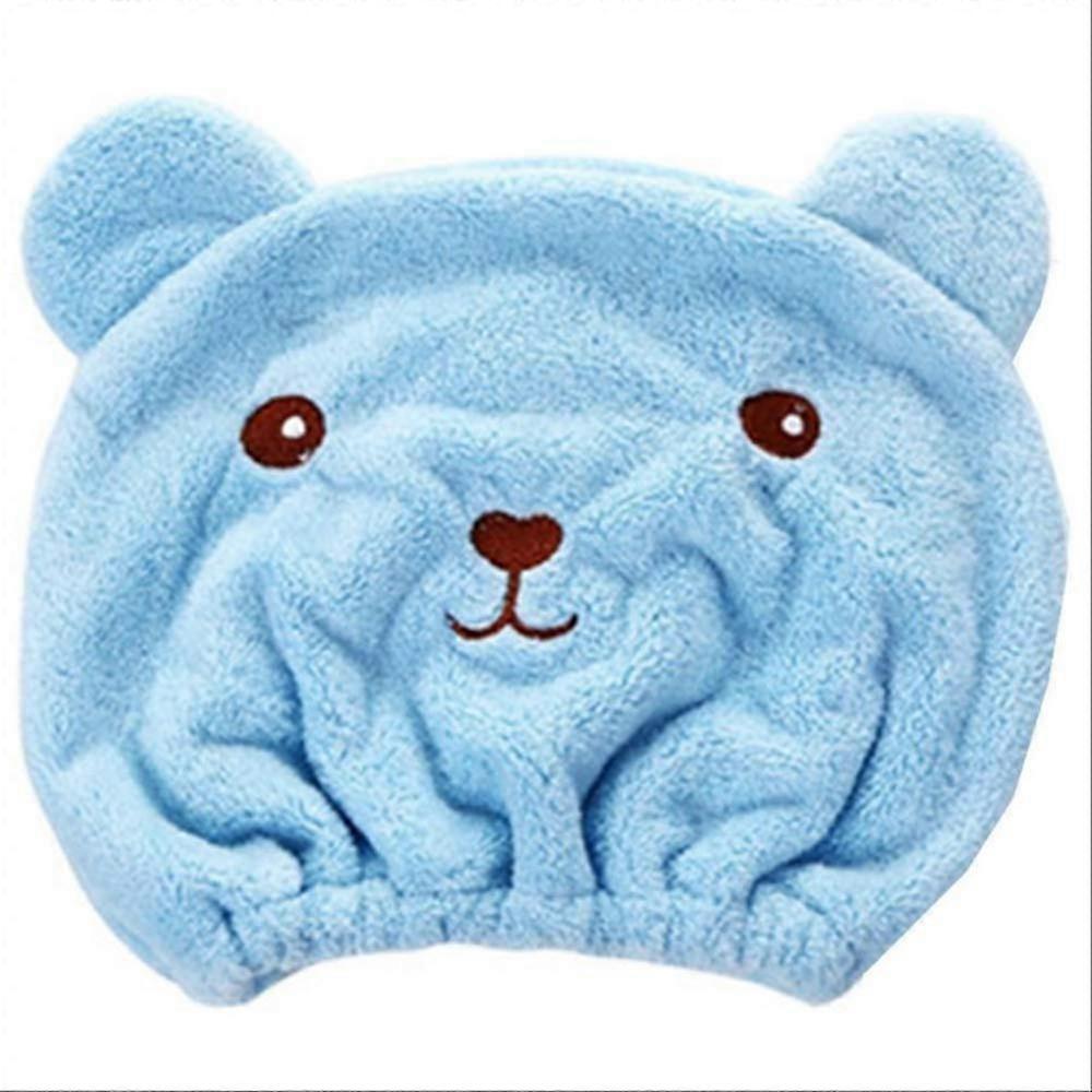 Hair Dryer Cap Moisture Absorbing Breathable Turban Quick Drying Towel Cap One Size Blue