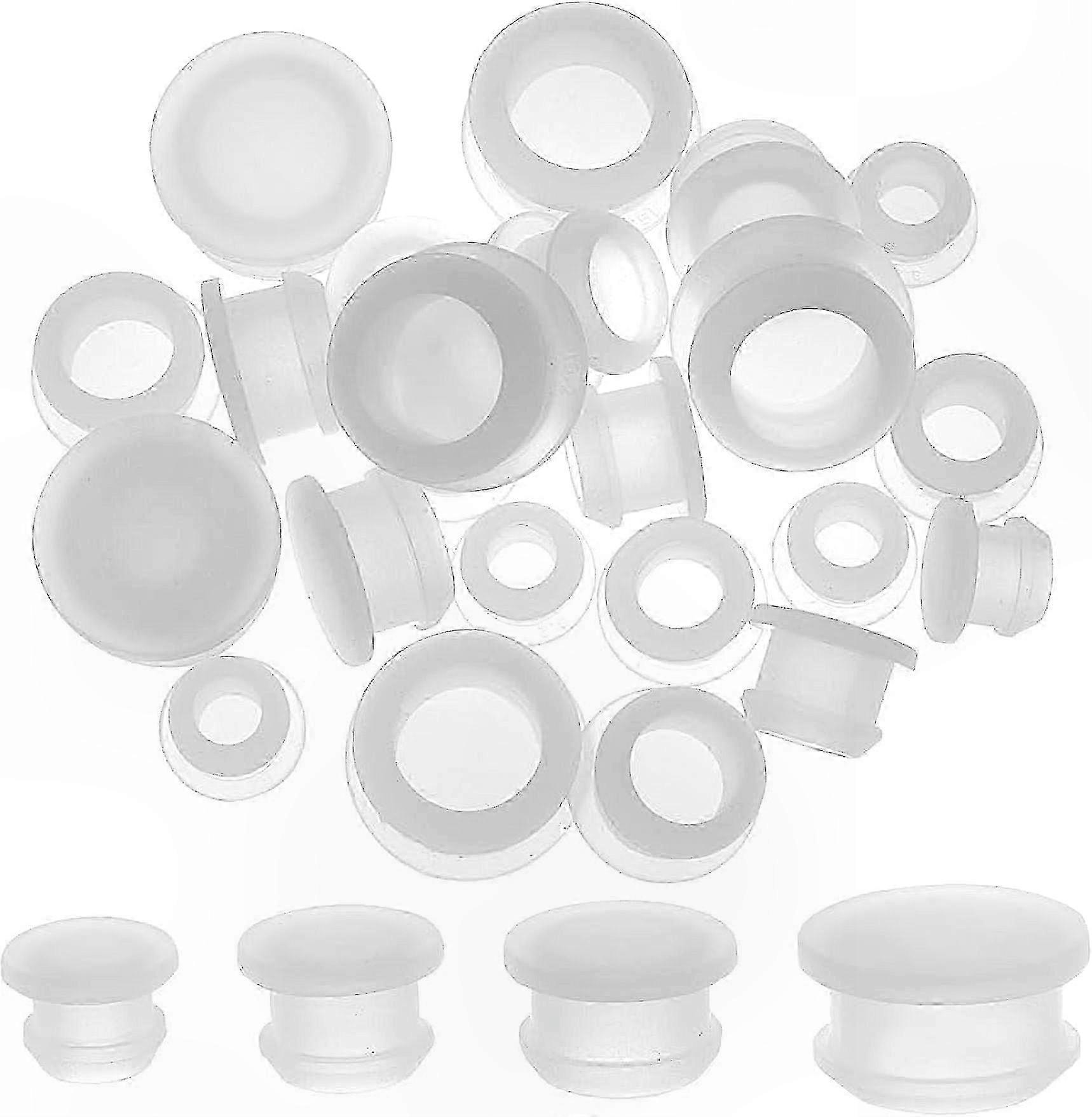 Silicone Replacement Caps for Salt and Pepper Shakers, Clear Reusable Stoppers in Multiple Sizes Including 1/2, 5/8, 3/8, 5/16 Inch
