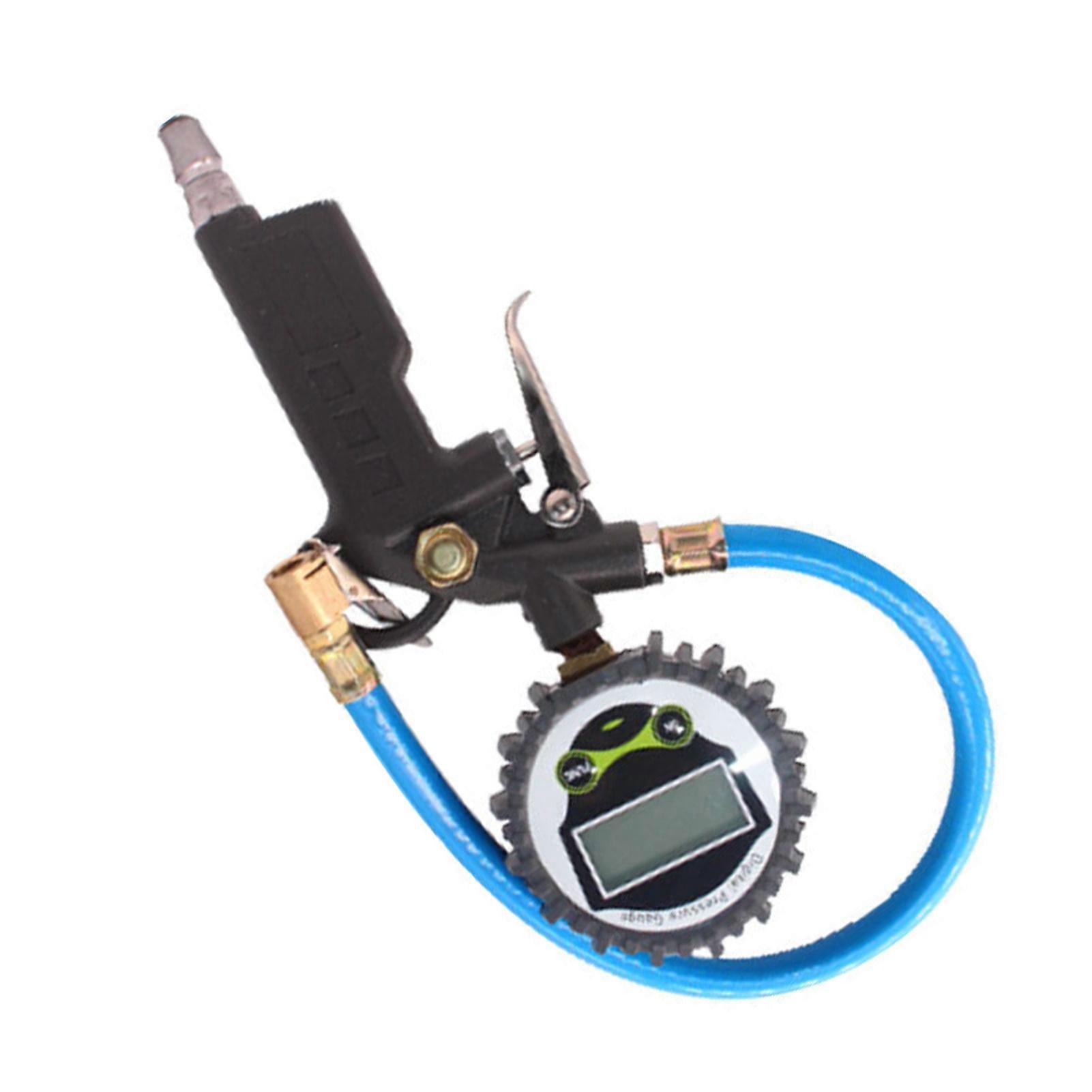 Digital Tire Pressure Gauge with Hose, Round Dial, 17x10x3cm