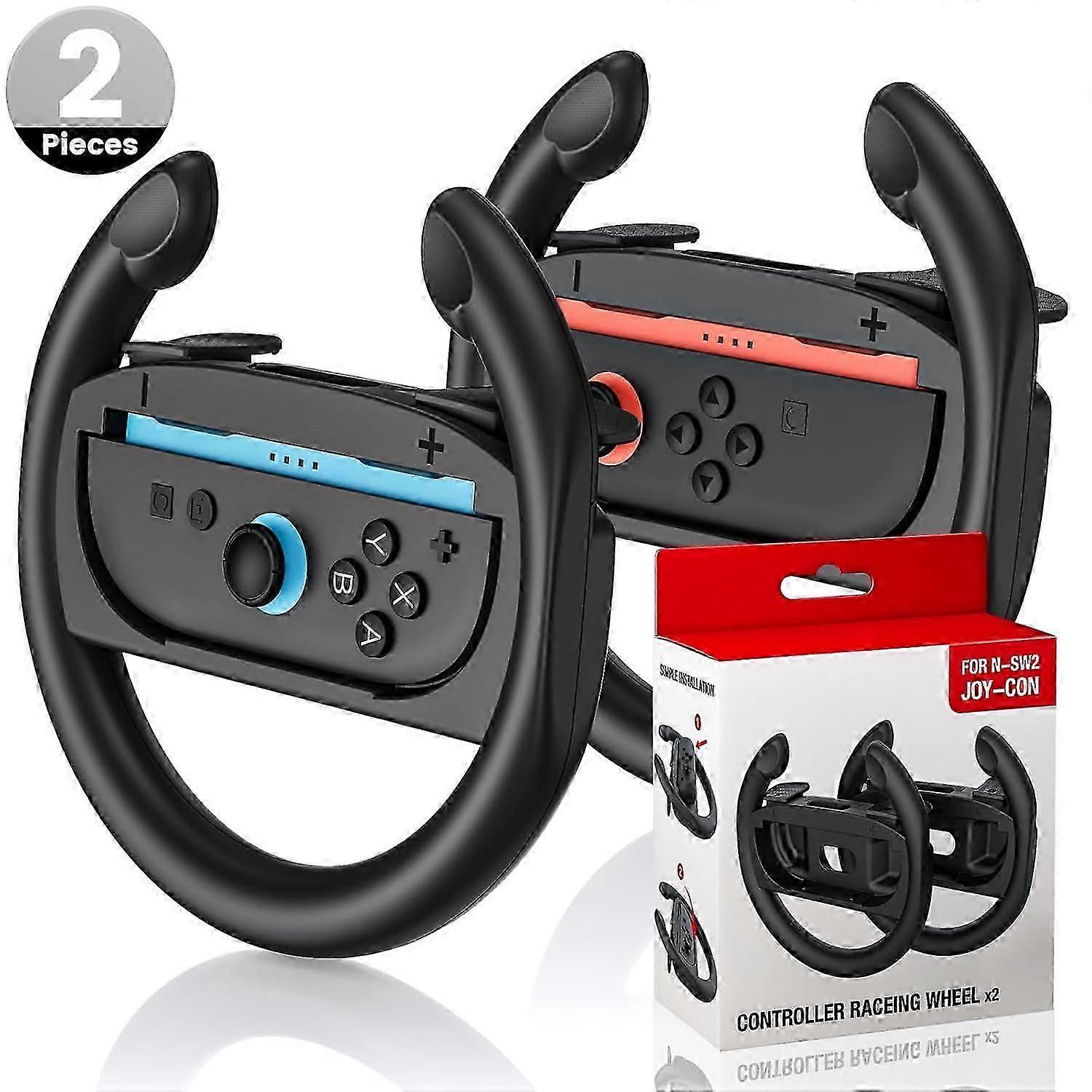 Steering Wheels Compatible with Switch 2 JoyCon Controllers, Racing Wheels for Mario Kart 9/8 Deluxe, Simulates Realistic Racing Experience, Switch Ac