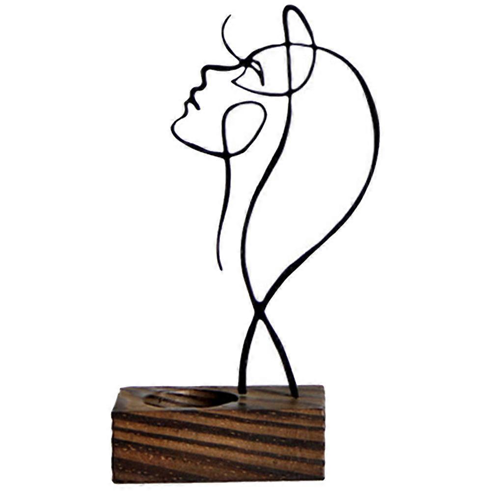 Line Figure Candle Stand Abstract Sculpture Candlestick for Banquets