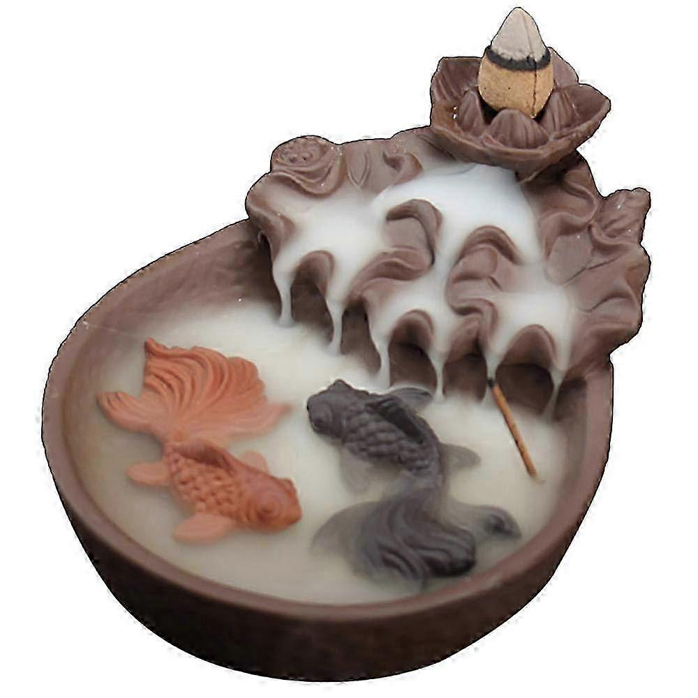 Two Ceramic Backflow Incense Holders for Aromatherapy and Relaxation