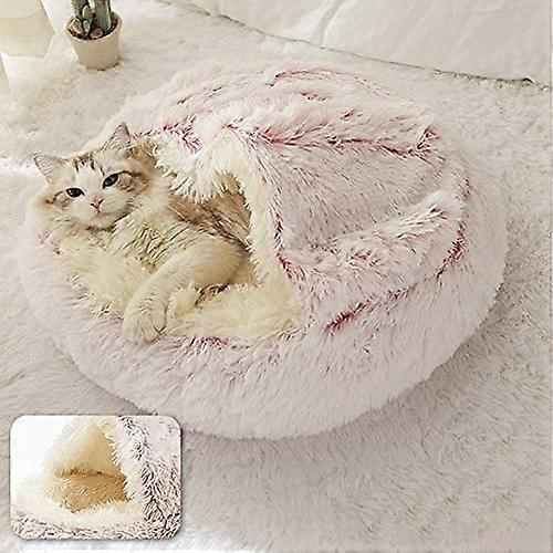 Winter Pet Dog Cat Bed 2 In 1 House And Donut Cave Cuddler Long Plush Nest For Small Dogs And Kittens