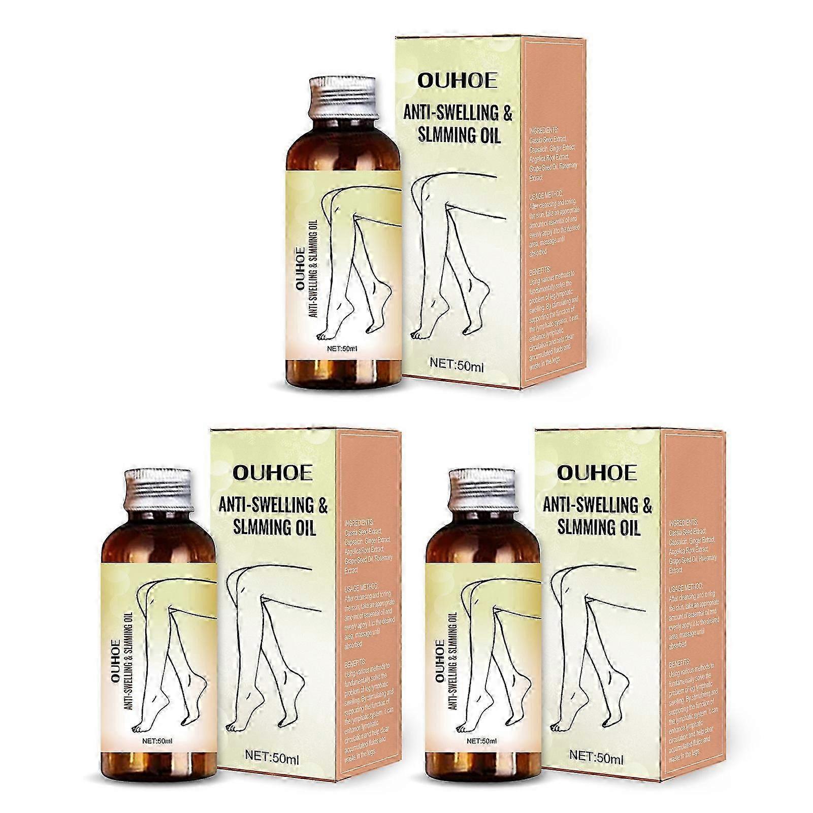 Ginger Anti-Swelling Massage Oil for Legs, Natural Lymphatic Drainage Firming Massage Oil for Men Women