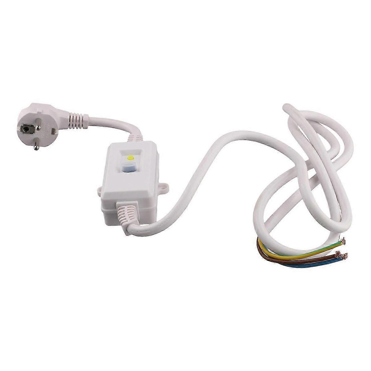 FI Circuit Breaker Socket Residual with Cable, EU Plug White