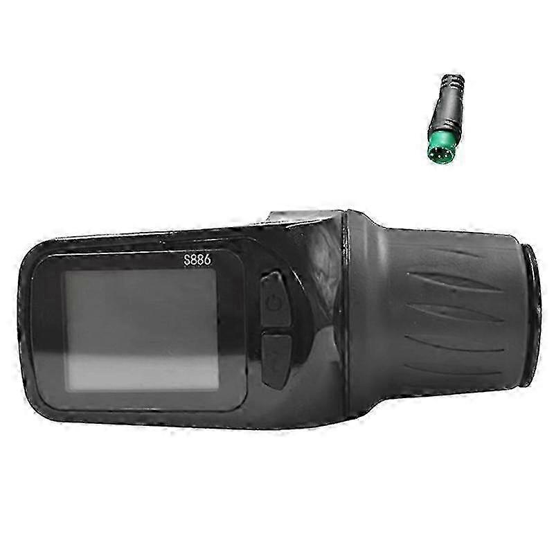 24V 36V 48V 60V S886 Ebike LCD Display Panel Adjust with Twist Throttle for Electric Scooter Bicycle(5PIN