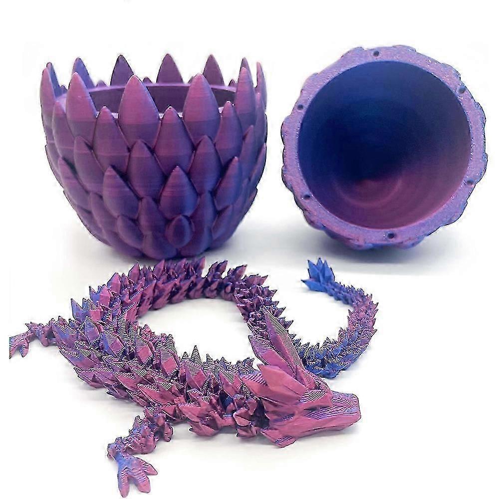 Surprise Dragon Egg Toy with Flexible Pearly Sheen Dragon,3D Printed Gift Toy,Decorative Ornaments