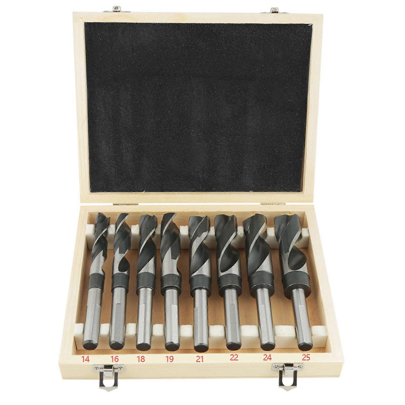 8Pcs HSS Twist Drill Bit Set Large Heat Treated Industrial
