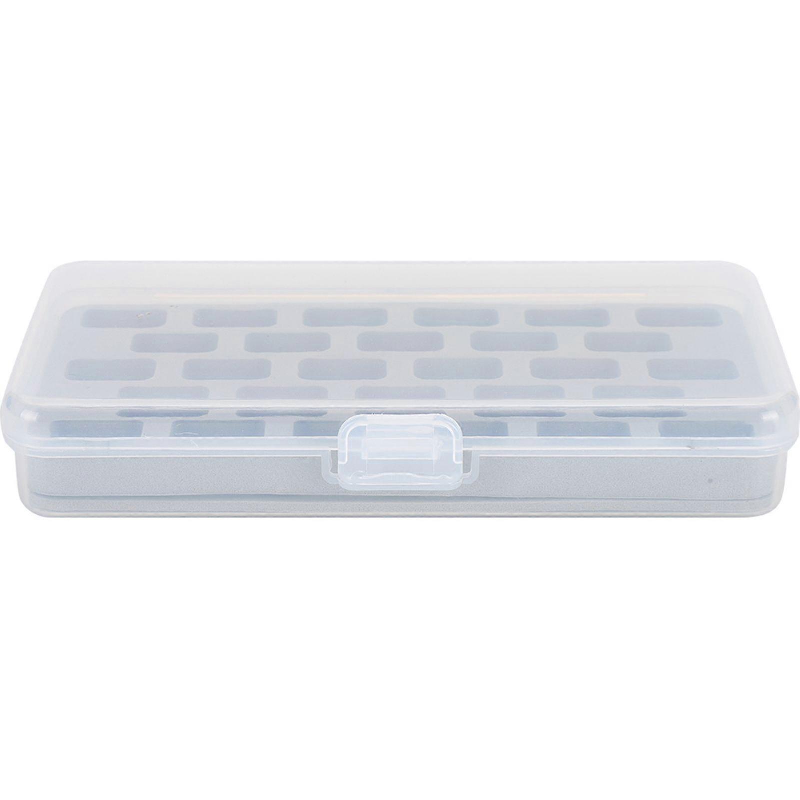 28 Slots Empty Spools Box Plastic Thread Storage Cover Bobbin Organizer for Sewing Machine