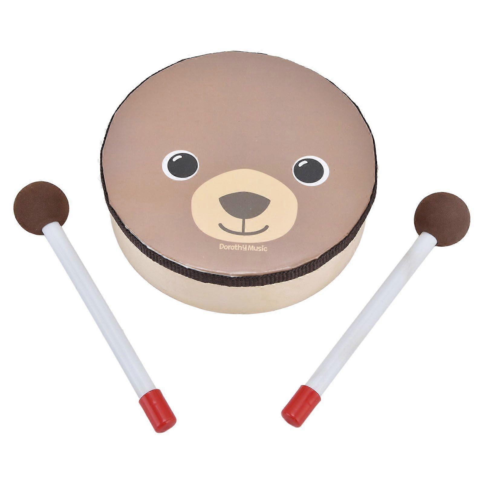 Kid Drum Cartoon Bear Drums Percussion Instruments Kindergarten Children's Toys Teaching Aids