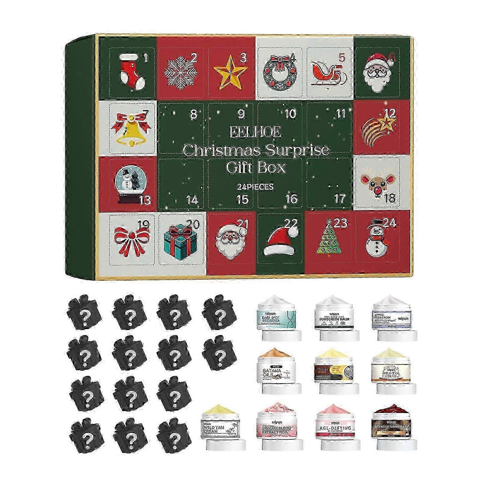Eelhoe Christmas Gift Box Nourishing And Hydrating Preserve Moisture And Nurture Skin 24 Grid Skin Care Blind Box Set