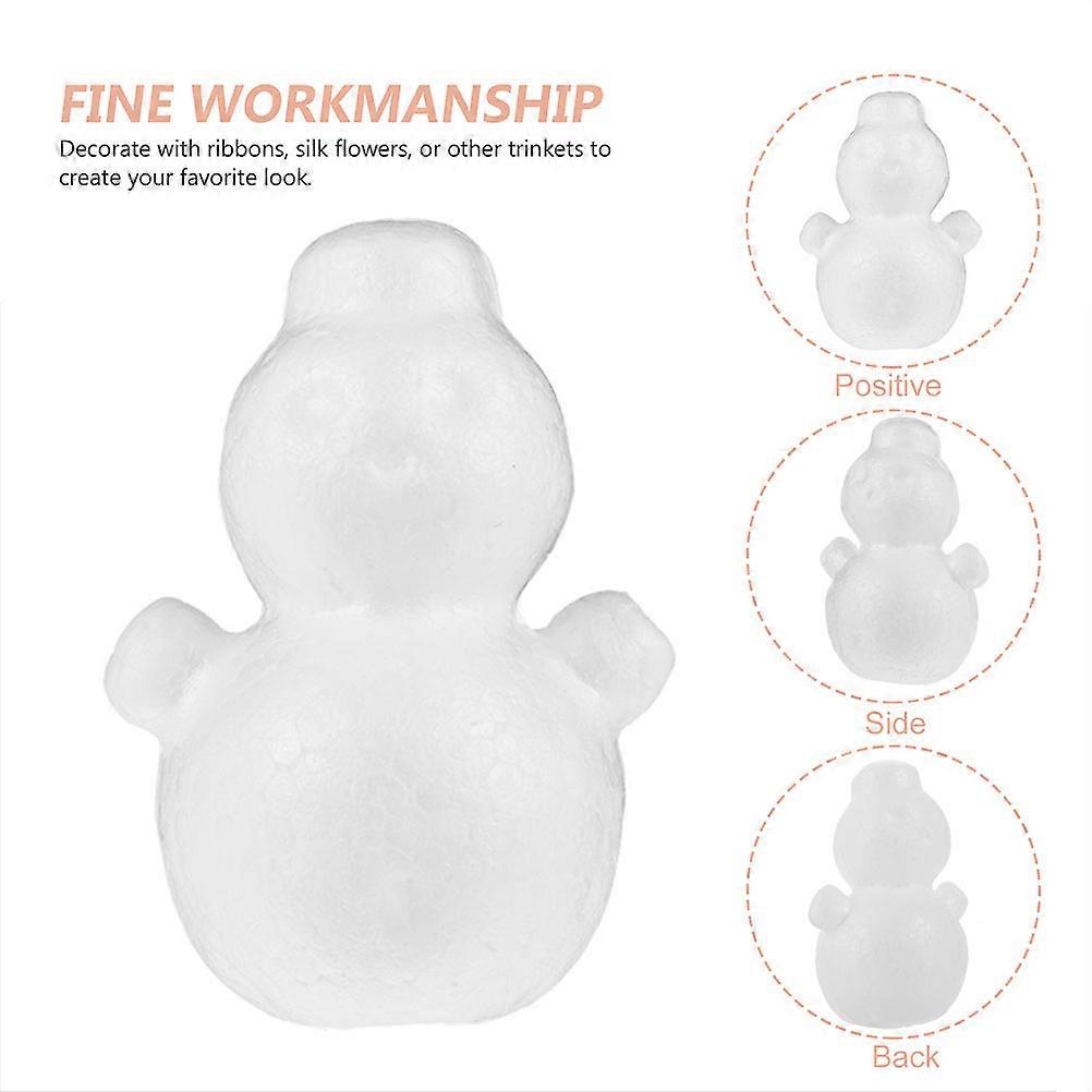 DIY Snowman Model Mold Foam Models for Painting Kids 10Pcs White