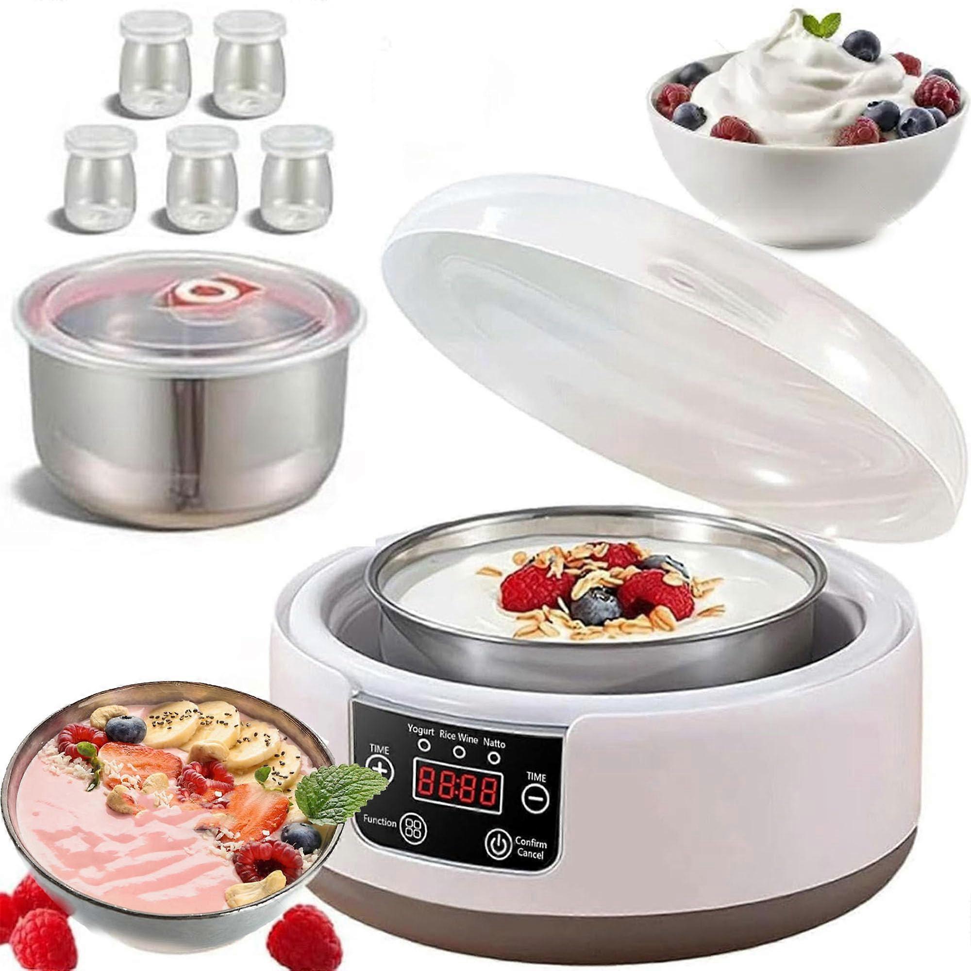 Probiotic 1.2L Yogurt Maker Machine, 36Hour Temp Control, LED Display, Adjustable Time, Electric Yogurt Maker 5 Cups