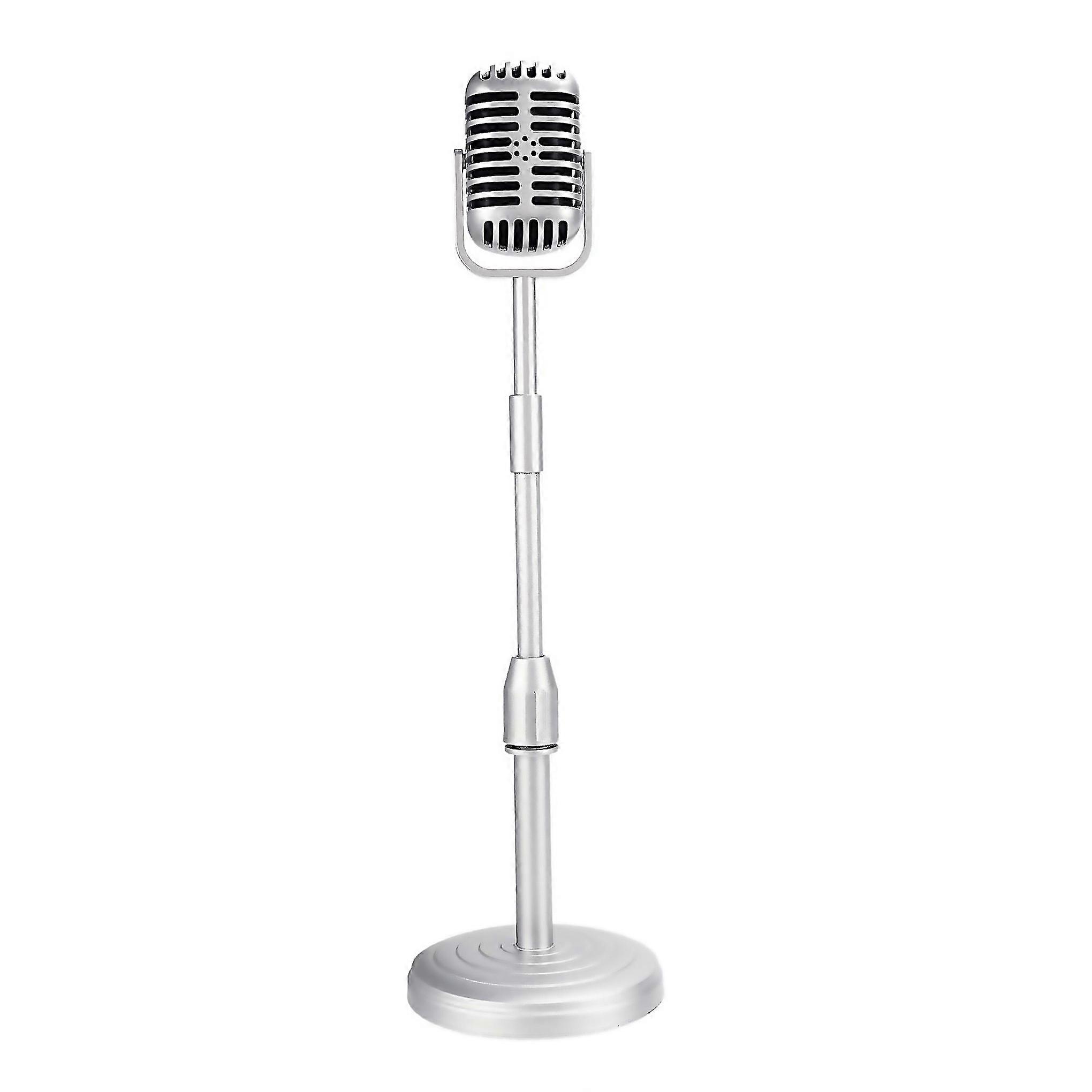 For Vintage Desktop Microphone Prop Model With Adjustable Height Classic Retro Style Microphone