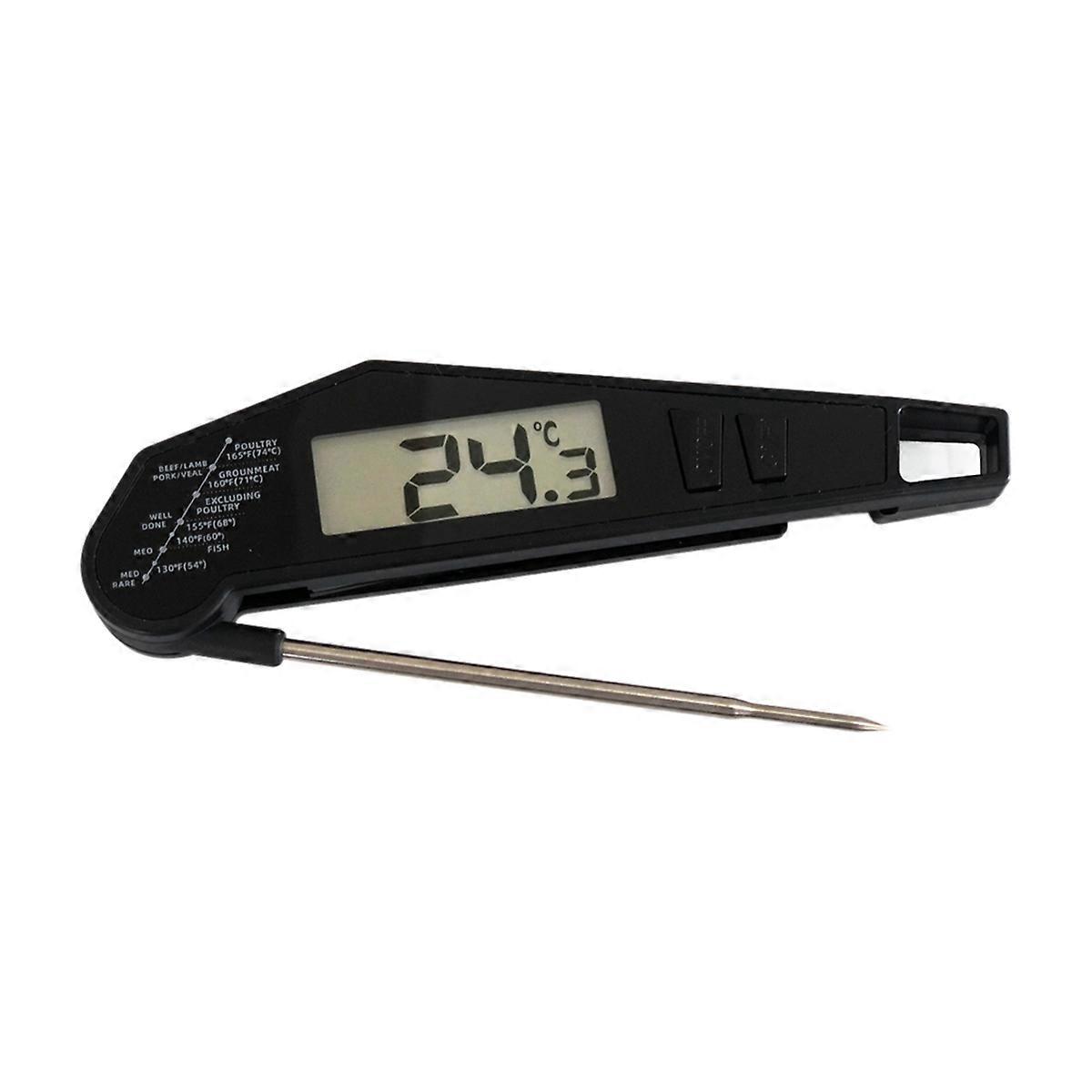 Digital instant read meat thermometer with foldable probe for kitchen