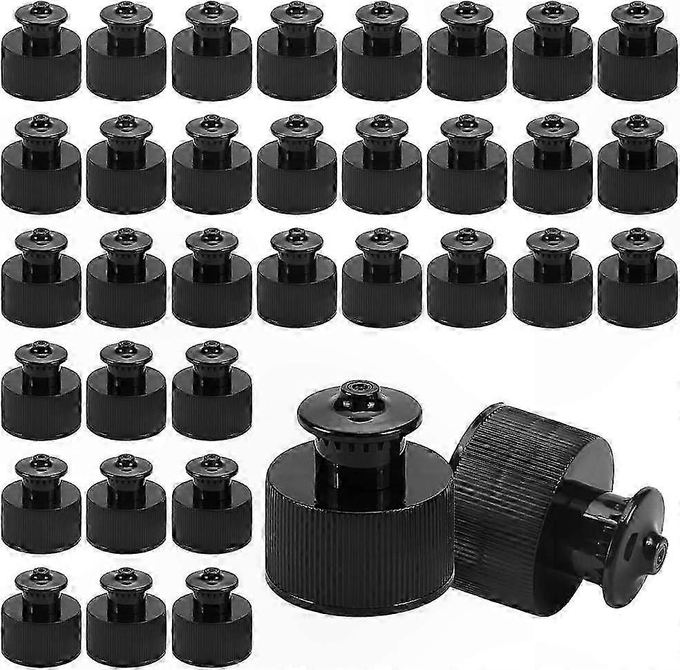 100 Pack Push Pull Plastic Caps 28mm Diameter for Sport Water Bottles Replacement Lid Black