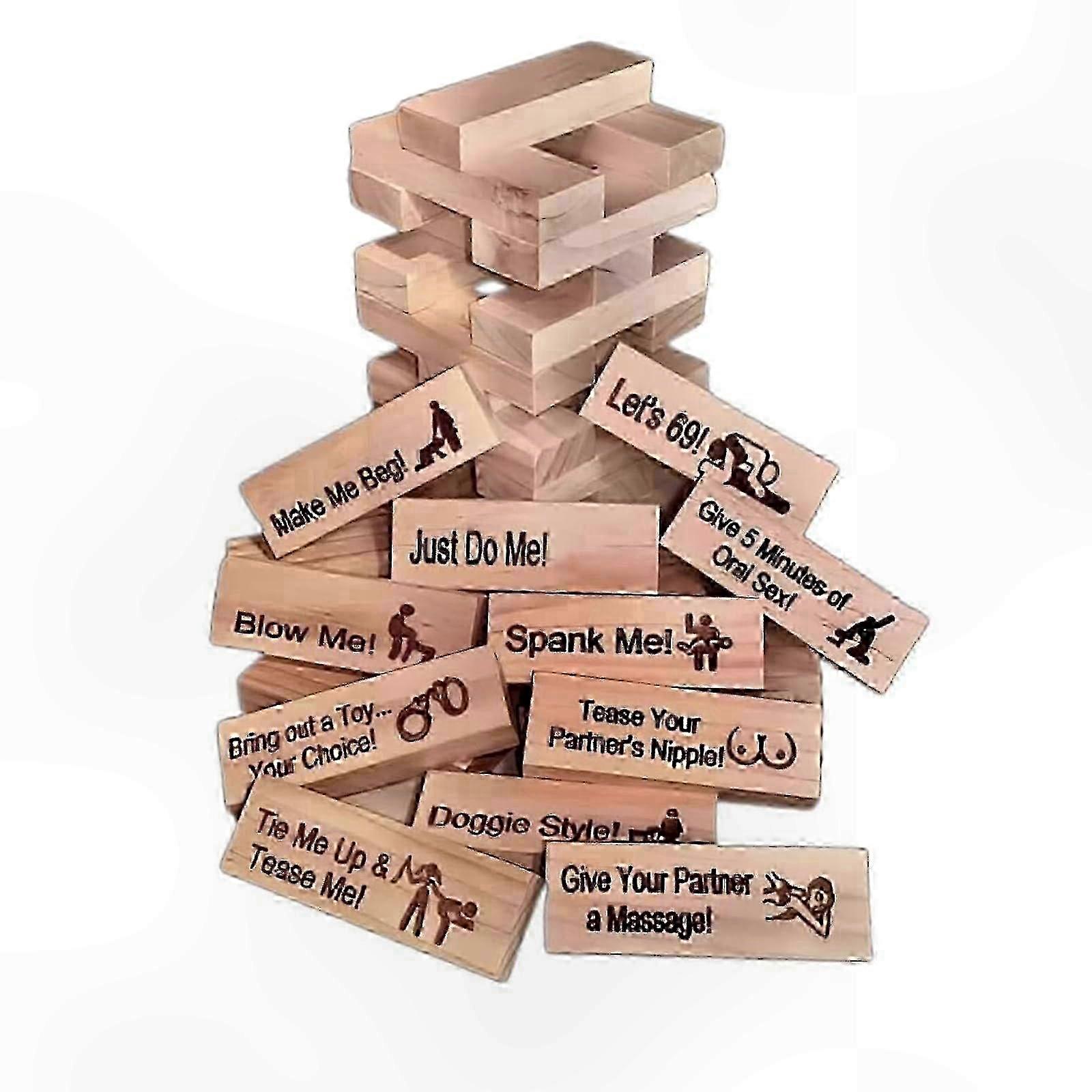 48 Pieces of Fun Party Game Blocks for Couples and Night Activities on Valentine's Day