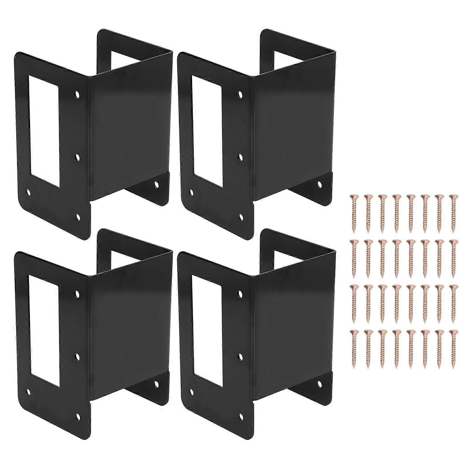 4PCS Log Rack Bracket Pre Drilled Steel Adjustable Firewood Rack Support for Indoor Outdoor Log Rack