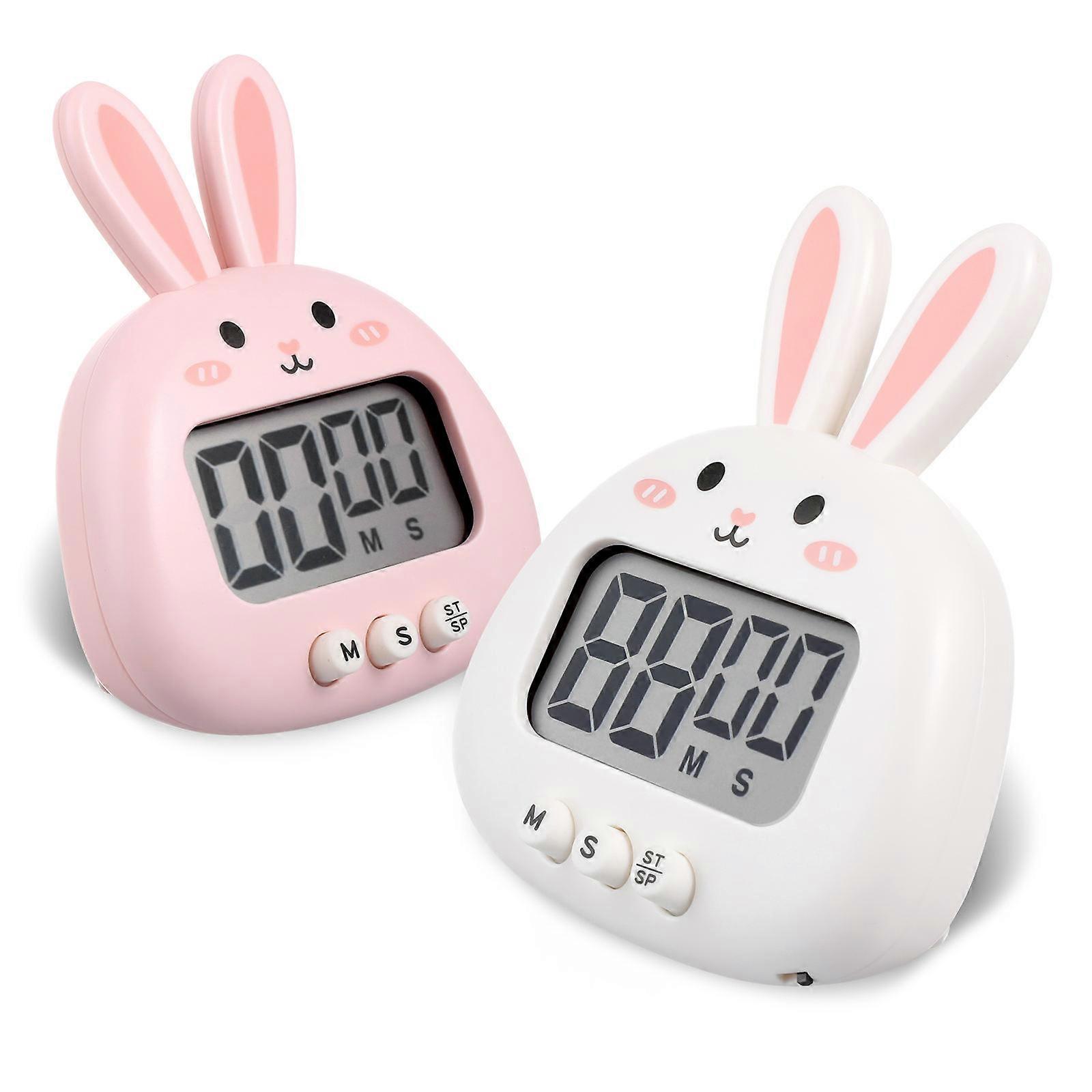 Timer for Kids Electronic Timer for Cooking 10Pcs Cartoon Bunny Digital Timers