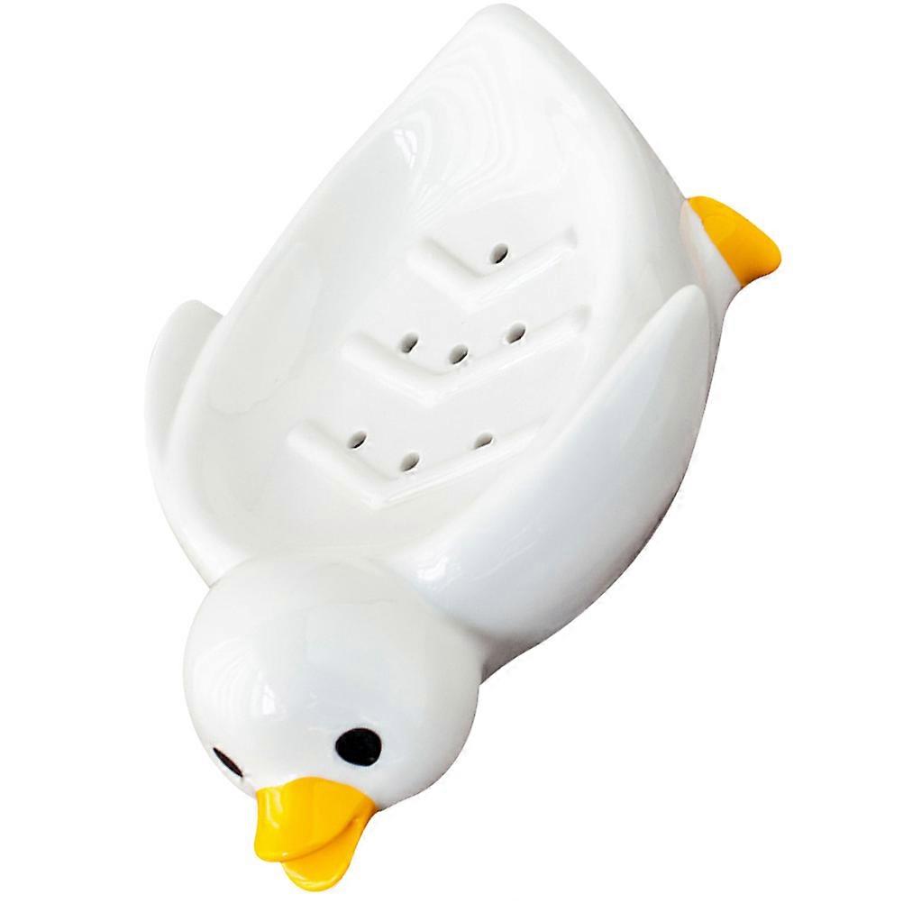 Ceramic Soap Dish Household Cartoon Soap Tray for 4Pcs Drainage Use