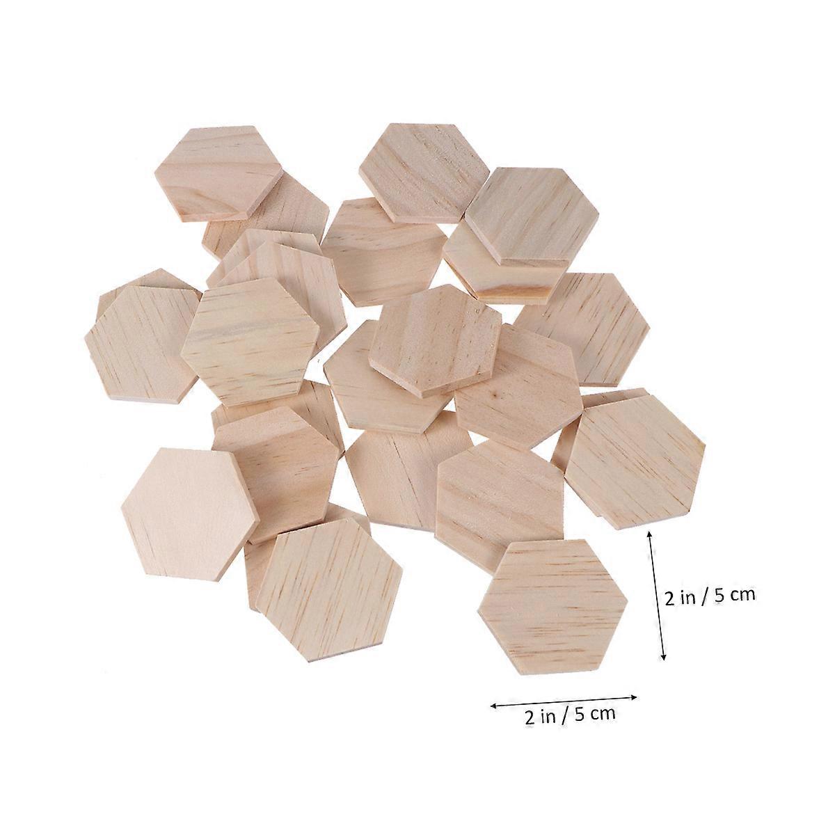 Wooden Hexagon Slices Wood Slices for Decoration 100Pcs Collection