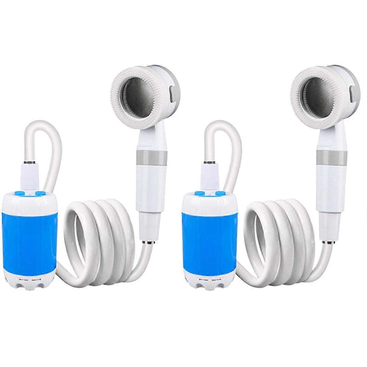 2 Sets Portable Outdoor Shower Set Handheld Shower Head Adjustable Flow Shower for Hiking Backpacki
