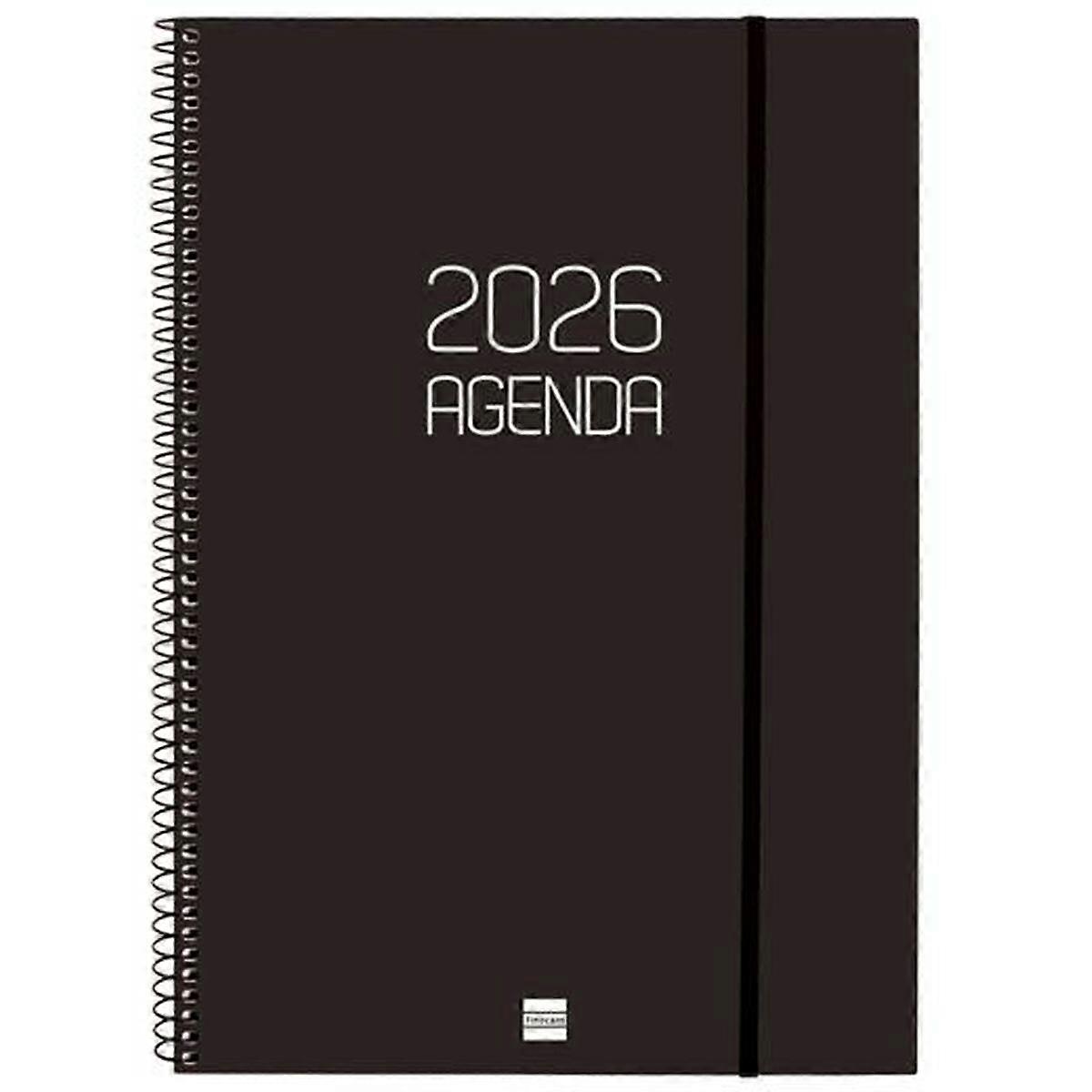 Diary Finocam OPAQUE Black A4 21 x 29,7 cm 2026