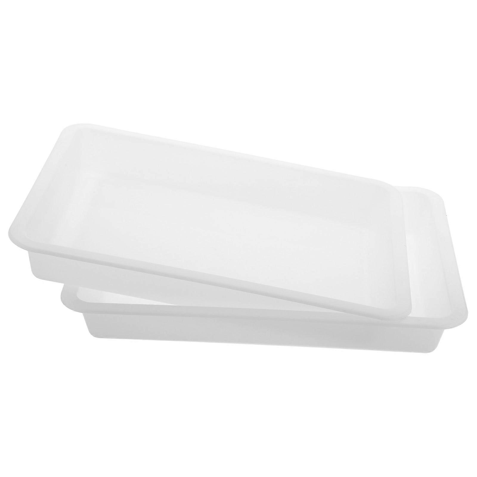 White Plastic Activity Trays for Classroom Serving 6Pcs Stackable