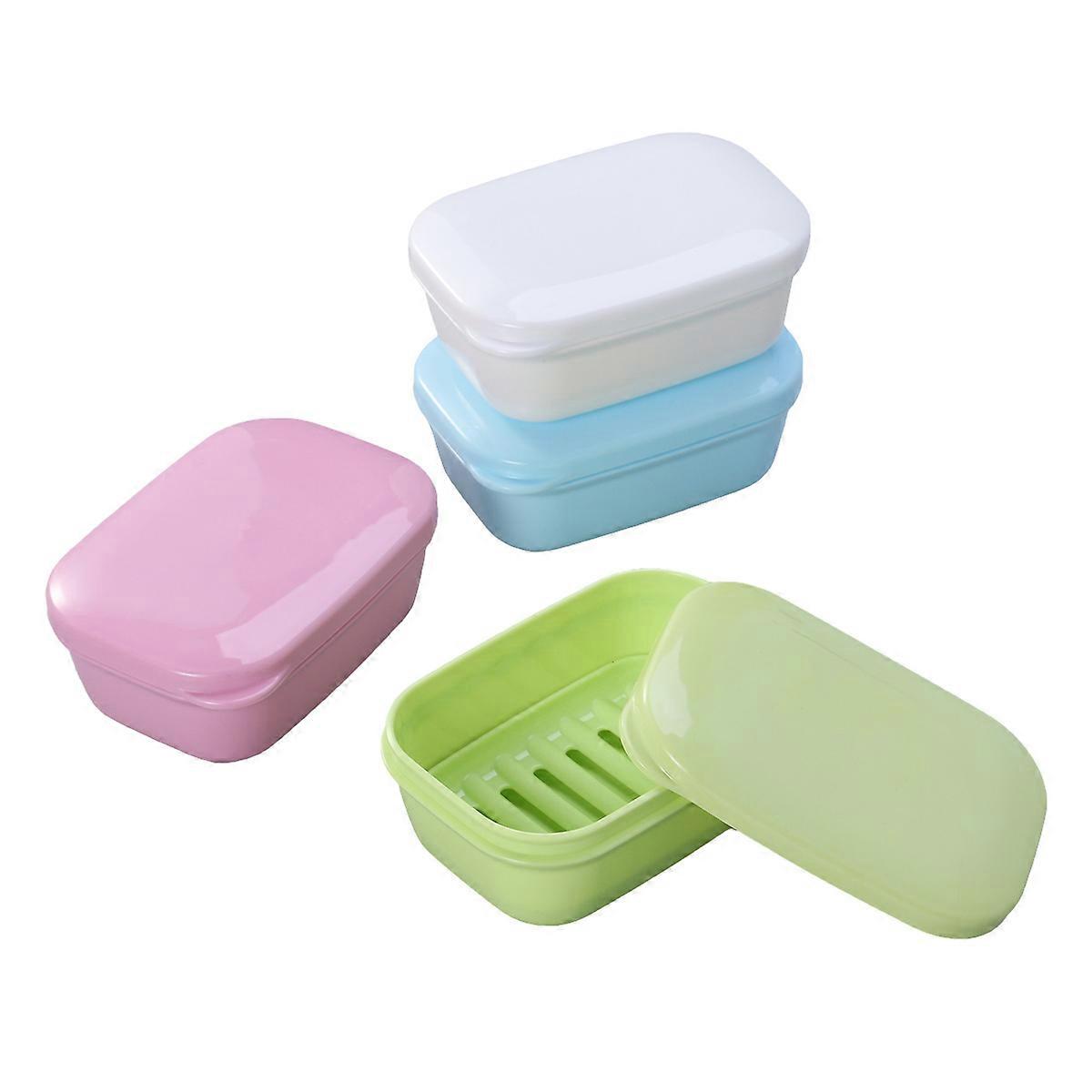 Soap Box Double Layer Soap Dish with Drain for Storage Use 12Pcs