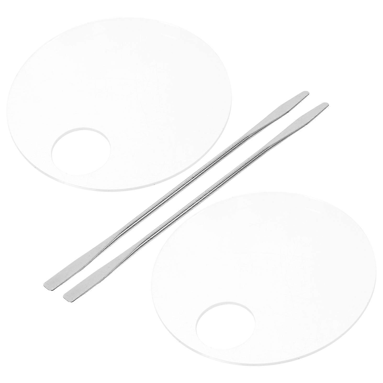 Makeup Mixing Palette Set For Makeup Enthusiasts With Spatulas 10.00X10.00X0.20CM White Color Mixing 2 Sets