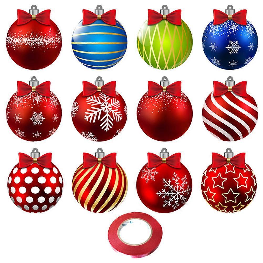 Hanging Tree Ball Ornaments For Christmas Tree 21X18CM PVC Reusable Decoration 2 Pcs X 12 Sheets