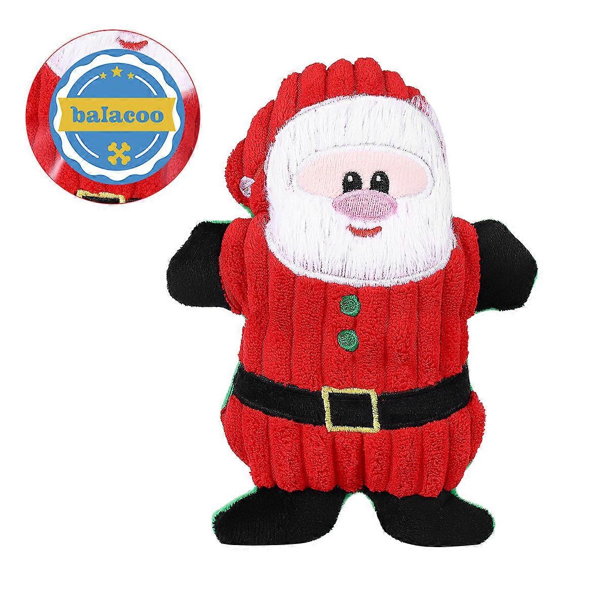 Sound Toys Plush Santa Claus Puppy Chew Toy for Play 3Pcs Set