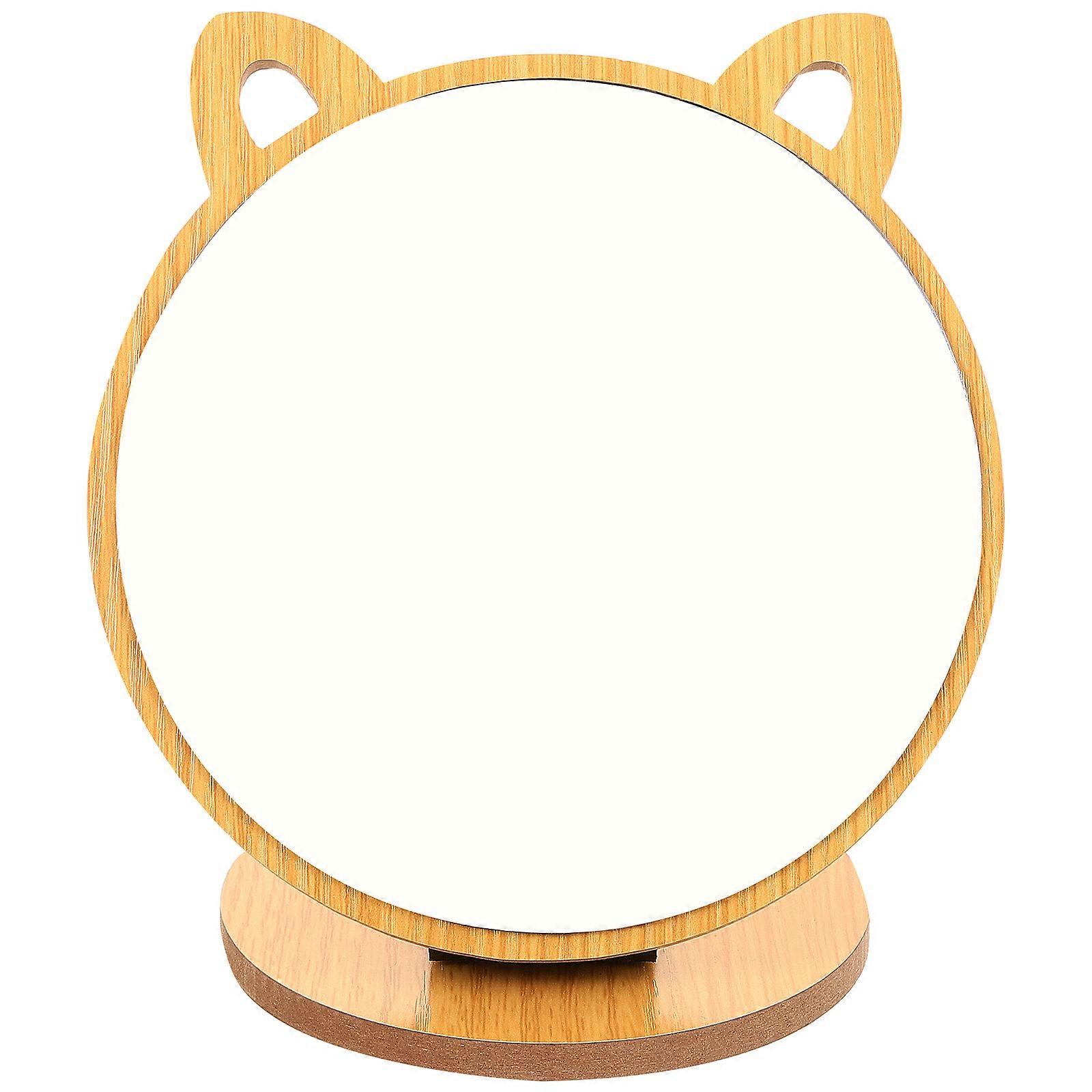 Wooden Makeup Mirror for Desktop Use 5Pcs Portable Vanity Table Mirrors