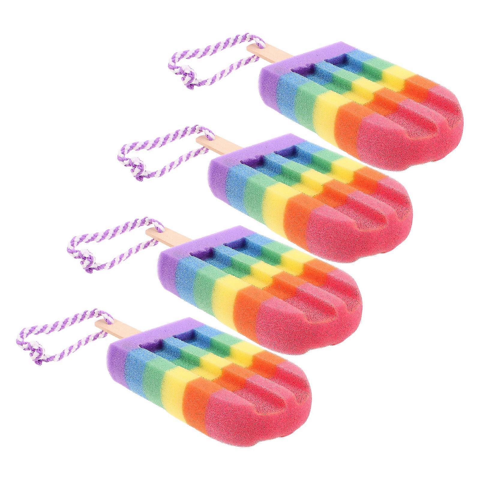 Assorted Sponge Body Scrubber for Shower Exfoliating 4Pcs Set