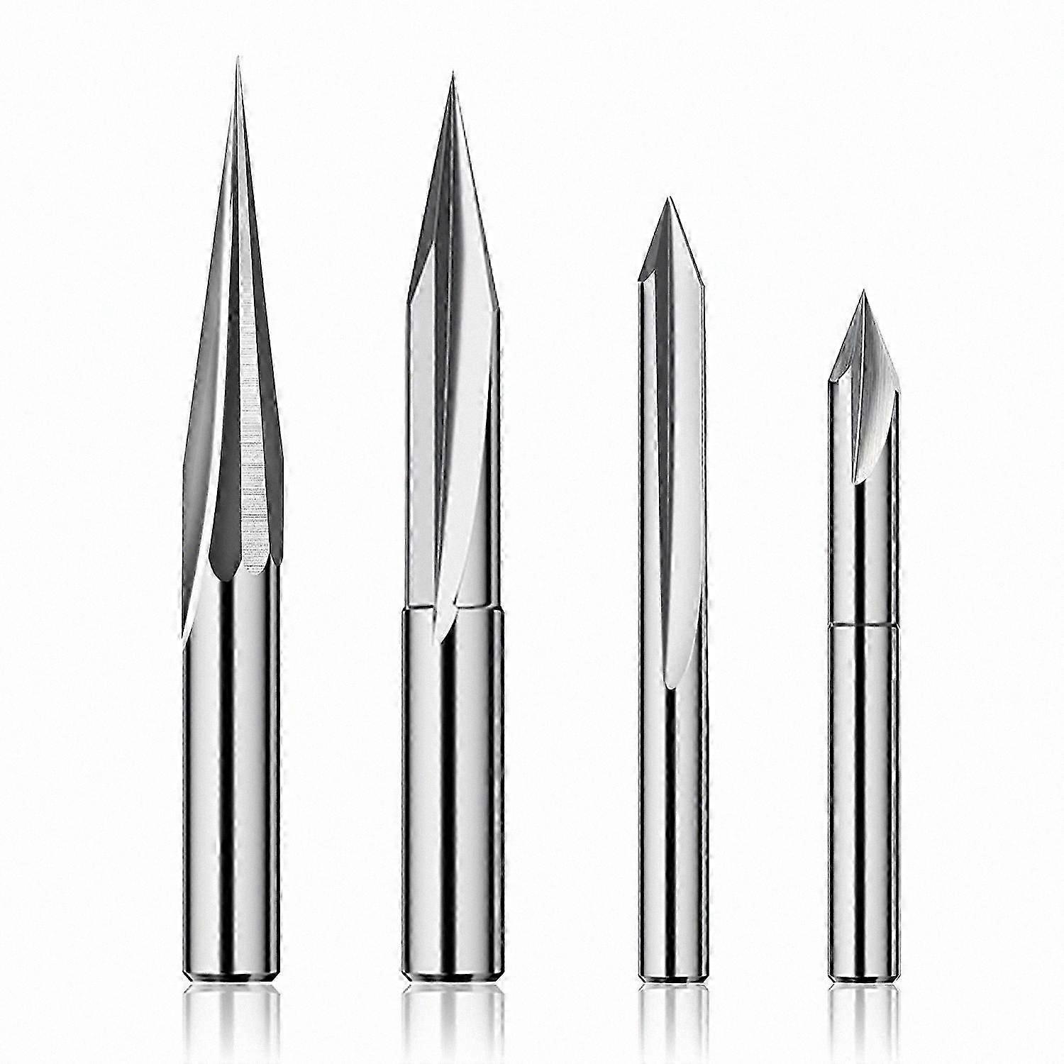 Wood Carving Engraving Bits Set, 6mm & 4mm V-Groove Profiles with Shank Compatibility for Router Tools