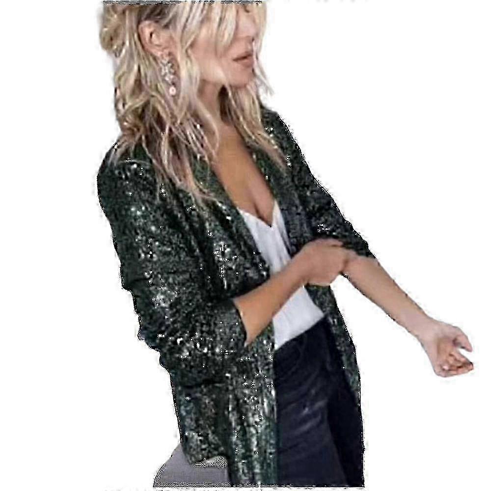 Sequin Glitter Jacket Women's Sequin Blazer With Glitter Sleeve Bomber Jacket