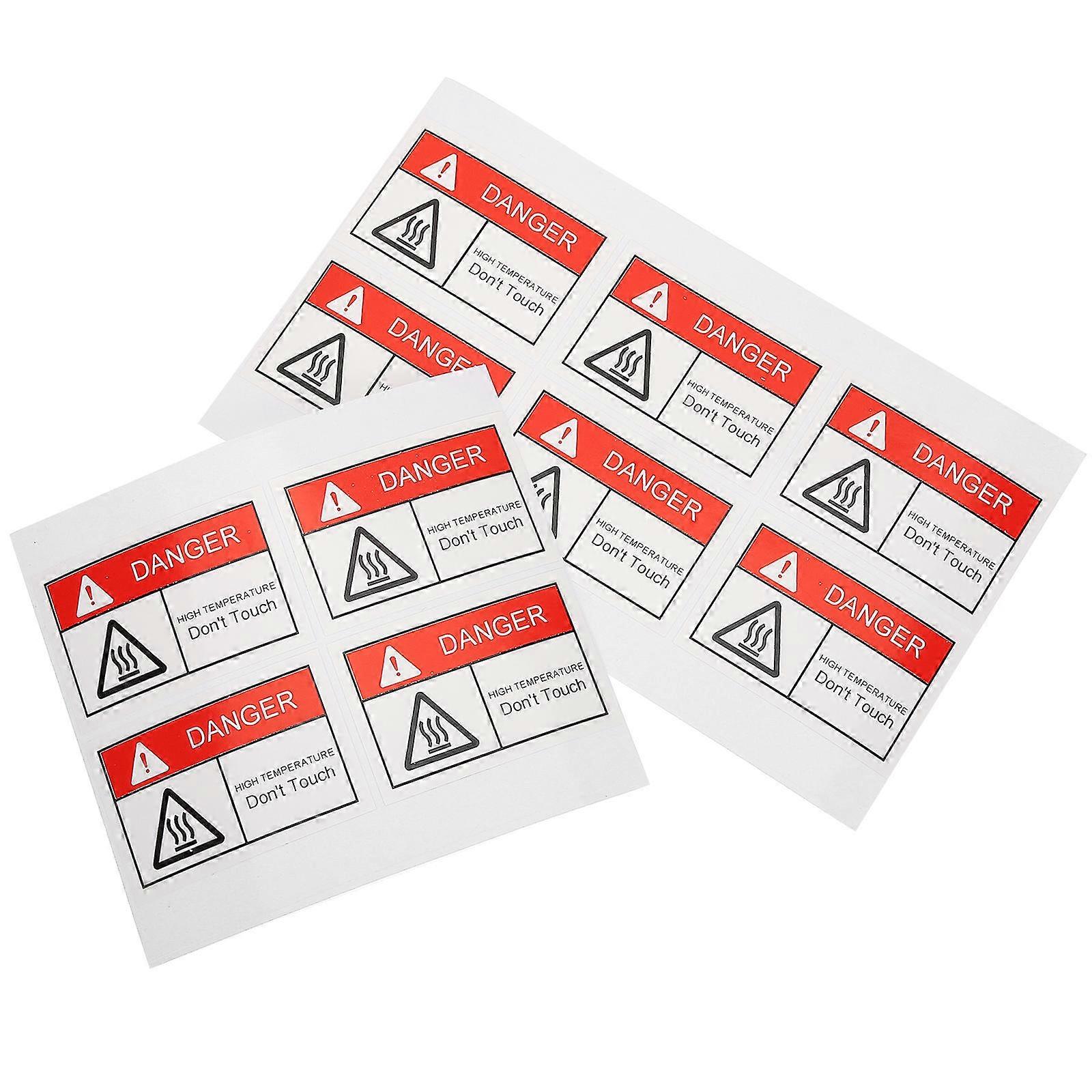 Hot Surface Warning Labels for Safety Use 10Pcs Adhesive Stickers