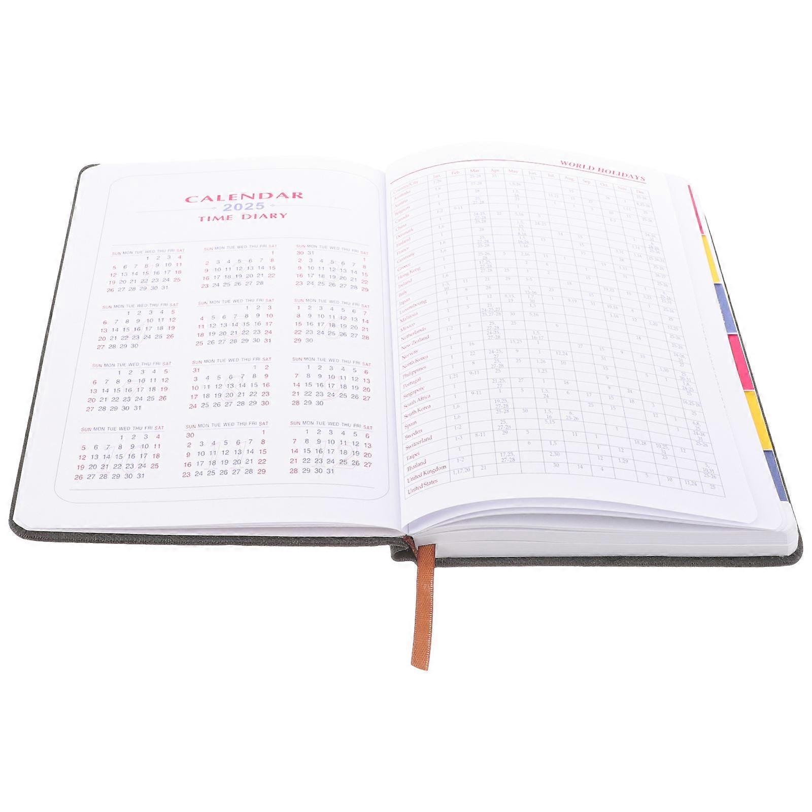 Weekly Schedule Planner A5 Undated Appointment Book 2024 For Professionals Daily Use Black 4Pcs