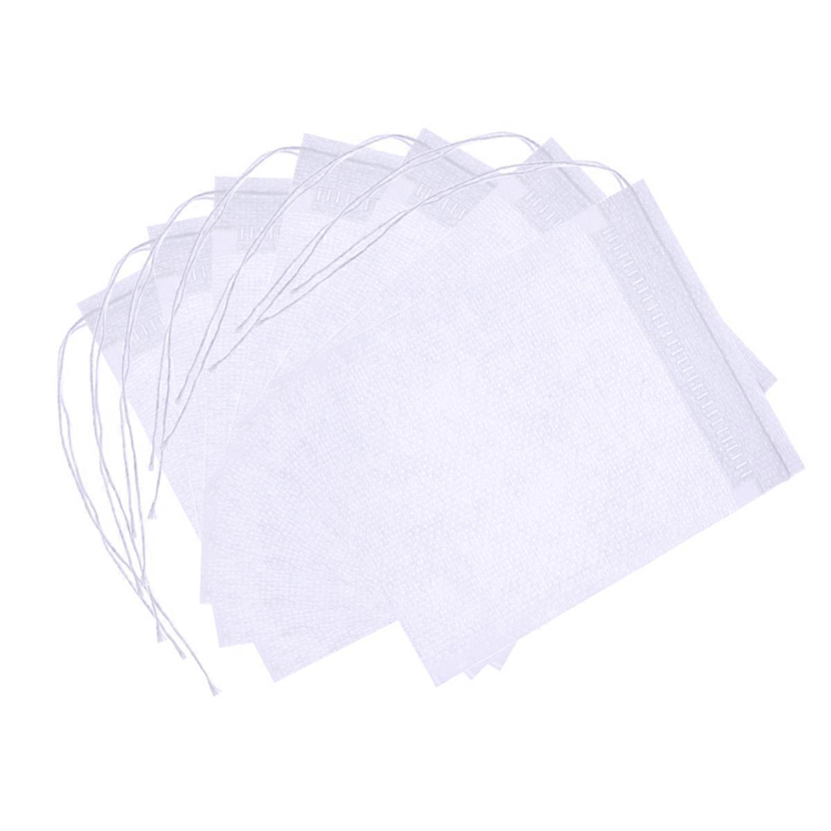 Tea Filter Bags Drawstring Empty Bag for Loose Leaf Tea 100Pcs White