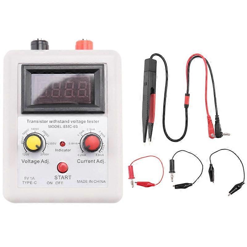 Transistor Withstand Voltage Tester 120V-2700V Voltage Capability Tester Diode MOS Triode Digital Voltmeter Testing Tool