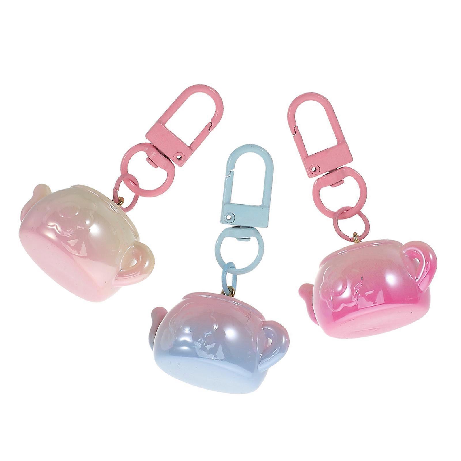 Mini Teapot Keychain Charms for Bag Accessories 6Pcs Set