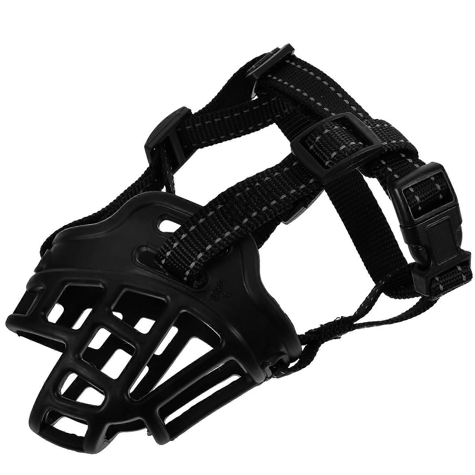 Pet Muzzle Small Puppy Muzzle Adjustable for Protective Use 5Pcs Black