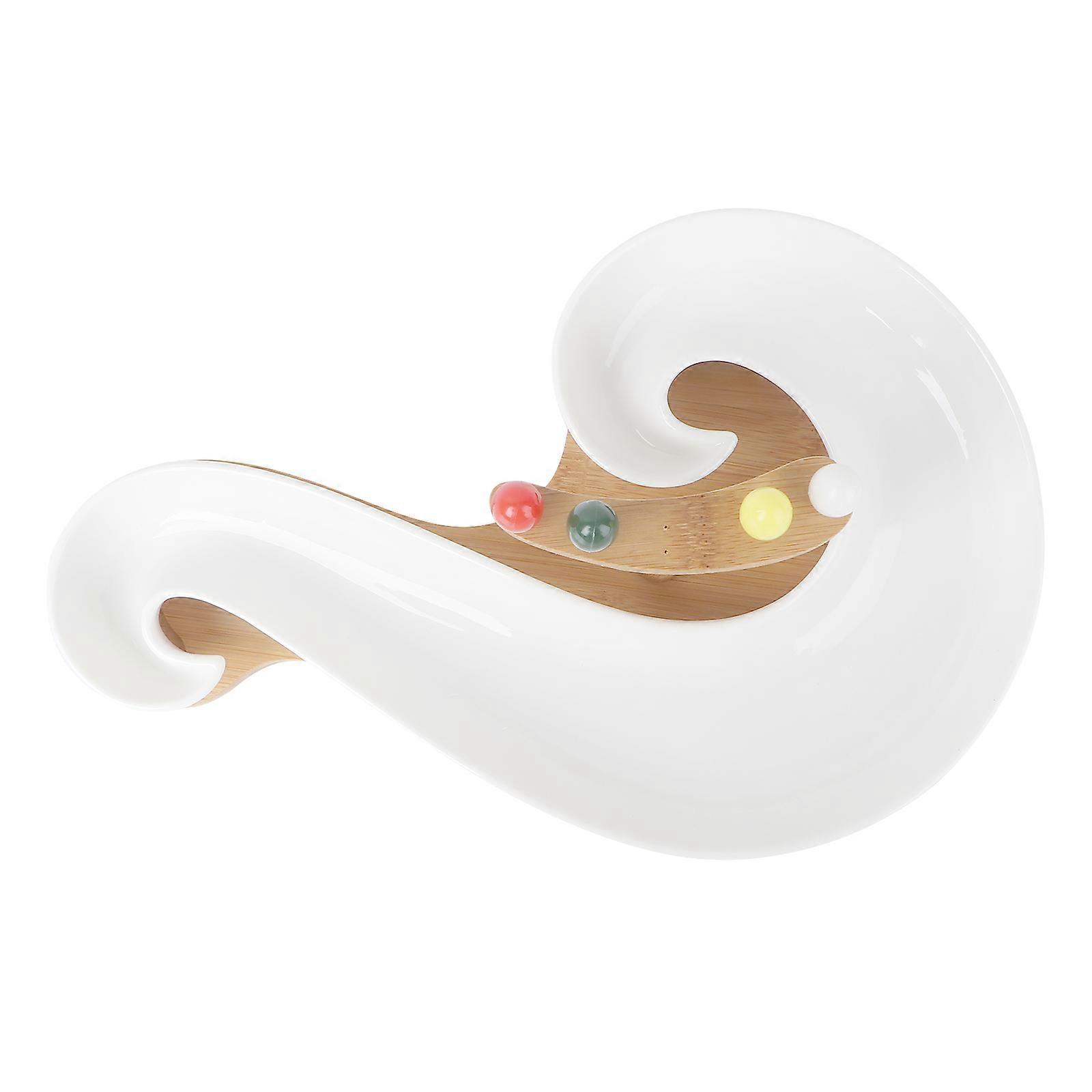 Nuts Snack Tray Ceramic Plate for Serving Dishes 2Pcs White Wood