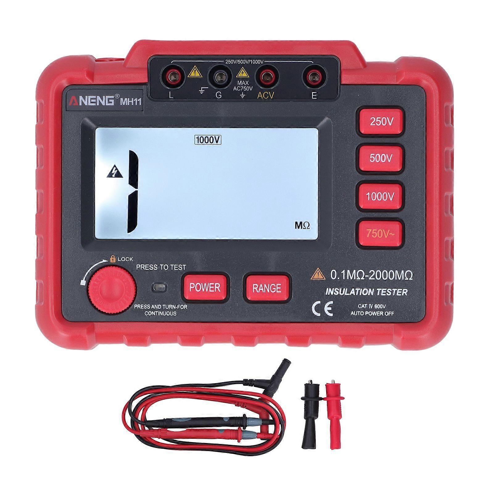 Insulation Earth Resistance Tester Backlight Display Digital Low Consumption Megohmmeter for Motor
