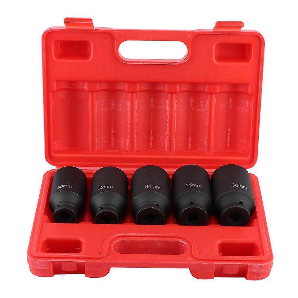5Pcs 12 Point Axle Hub Nut Socket Sleeve Sets Metric Deep Impact for 1/2In Drive Ratchet